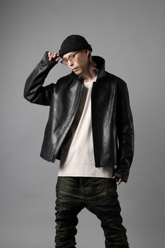 画像をギャラリービューアに読み込む, ierib EX-Collared Zip Jacket / Horse Nubuck Leather (BLACK)