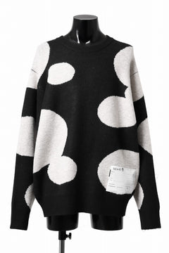 画像をギャラリービューアに読み込む, A.F ARTEFACT POLKA PATTERN KNIT TOPS (BLACK x BEIGE)
