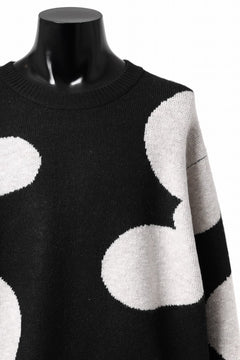 画像をギャラリービューアに読み込む, A.F ARTEFACT POLKA PATTERN KNIT TOPS (BLACK x BEIGE)