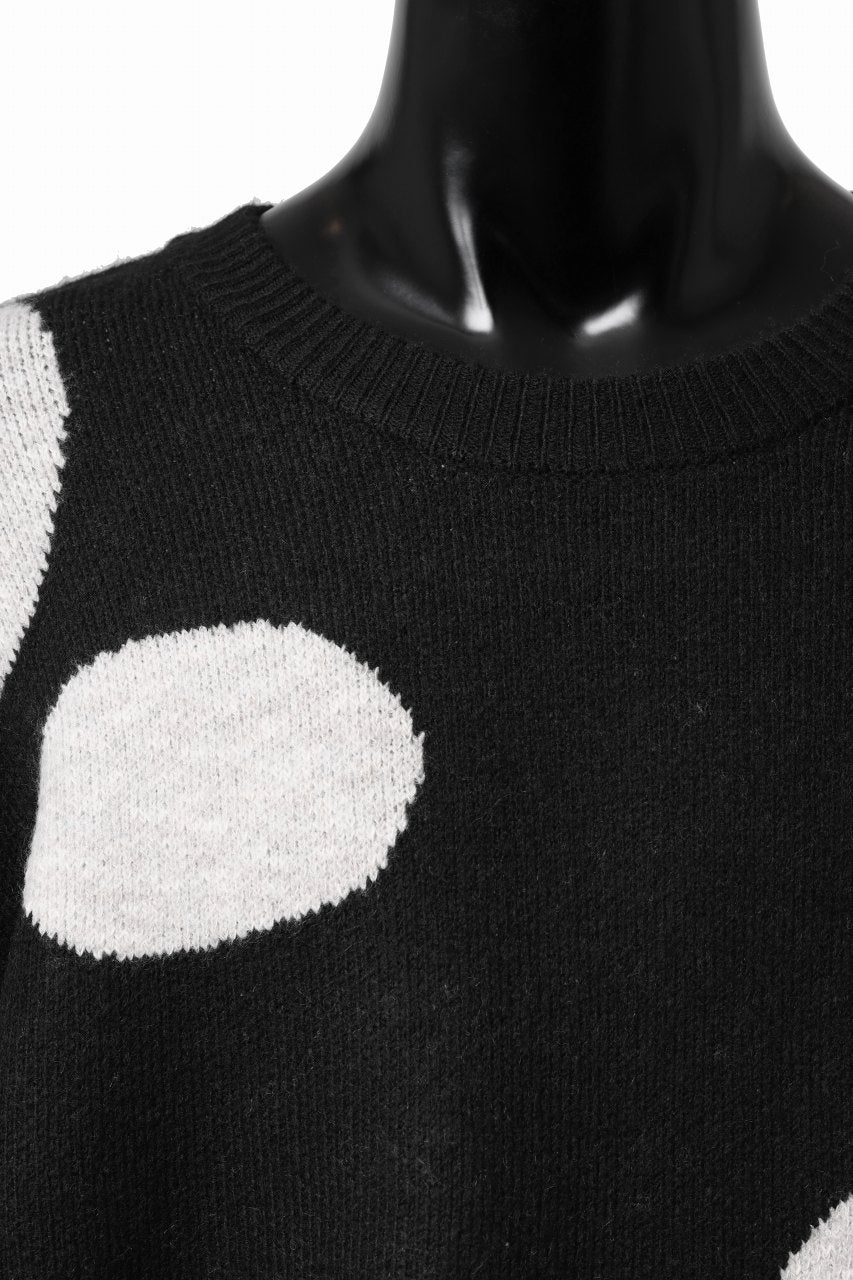 画像をギャラリービューアに読み込む, A.F ARTEFACT POLKA PATTERN KNIT TOPS (BLACK x BEIGE)