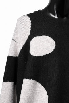 画像をギャラリービューアに読み込む, A.F ARTEFACT POLKA PATTERN KNIT TOPS (BLACK x BEIGE)