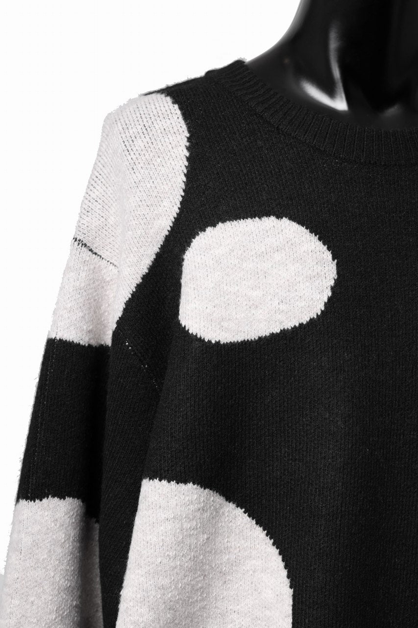 画像をギャラリービューアに読み込む, A.F ARTEFACT POLKA PATTERN KNIT TOPS (BLACK x BEIGE)