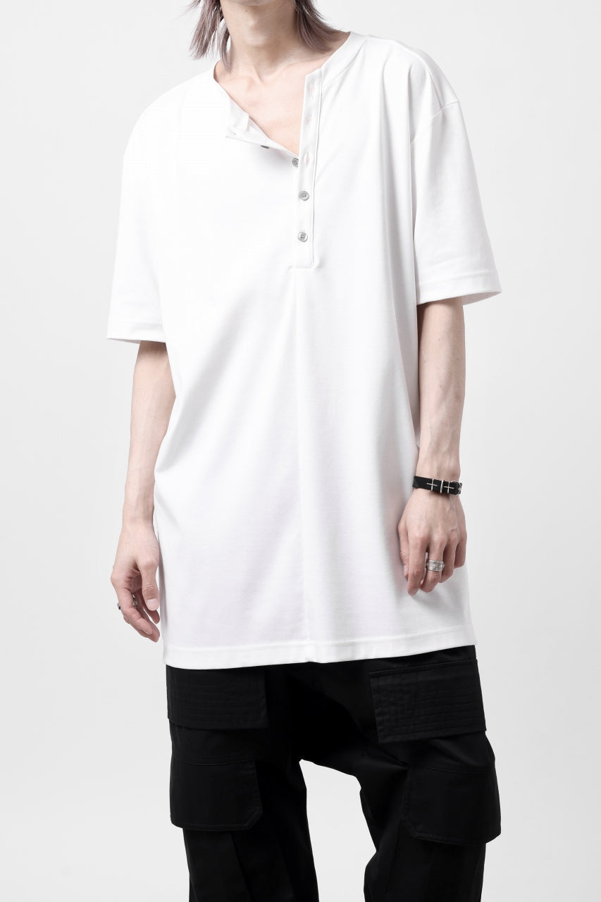 画像をギャラリービューアに読み込む, LEMURIA BIAS HENRY NECK S/S TOP #2 / MASTER HIGH GAUGE SMOOTH (WHITE)