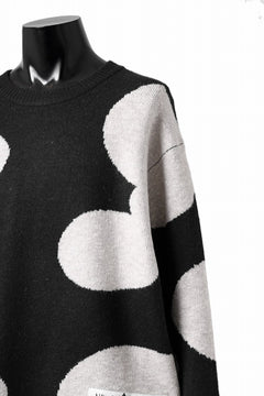 画像をギャラリービューアに読み込む, A.F ARTEFACT POLKA PATTERN KNIT TOPS (BLACK x BEIGE)