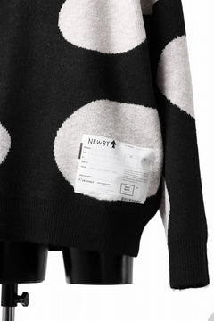画像をギャラリービューアに読み込む, A.F ARTEFACT POLKA PATTERN KNIT TOPS (BLACK x BEIGE)