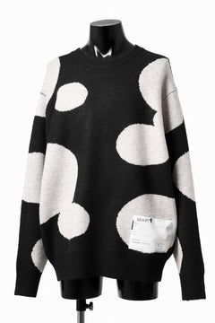 画像をギャラリービューアに読み込む, A.F ARTEFACT POLKA PATTERN KNIT TOPS (BLACK x BEIGE)