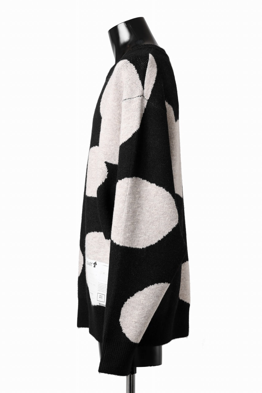 画像をギャラリービューアに読み込む, A.F ARTEFACT POLKA PATTERN KNIT TOPS (BLACK x BEIGE)