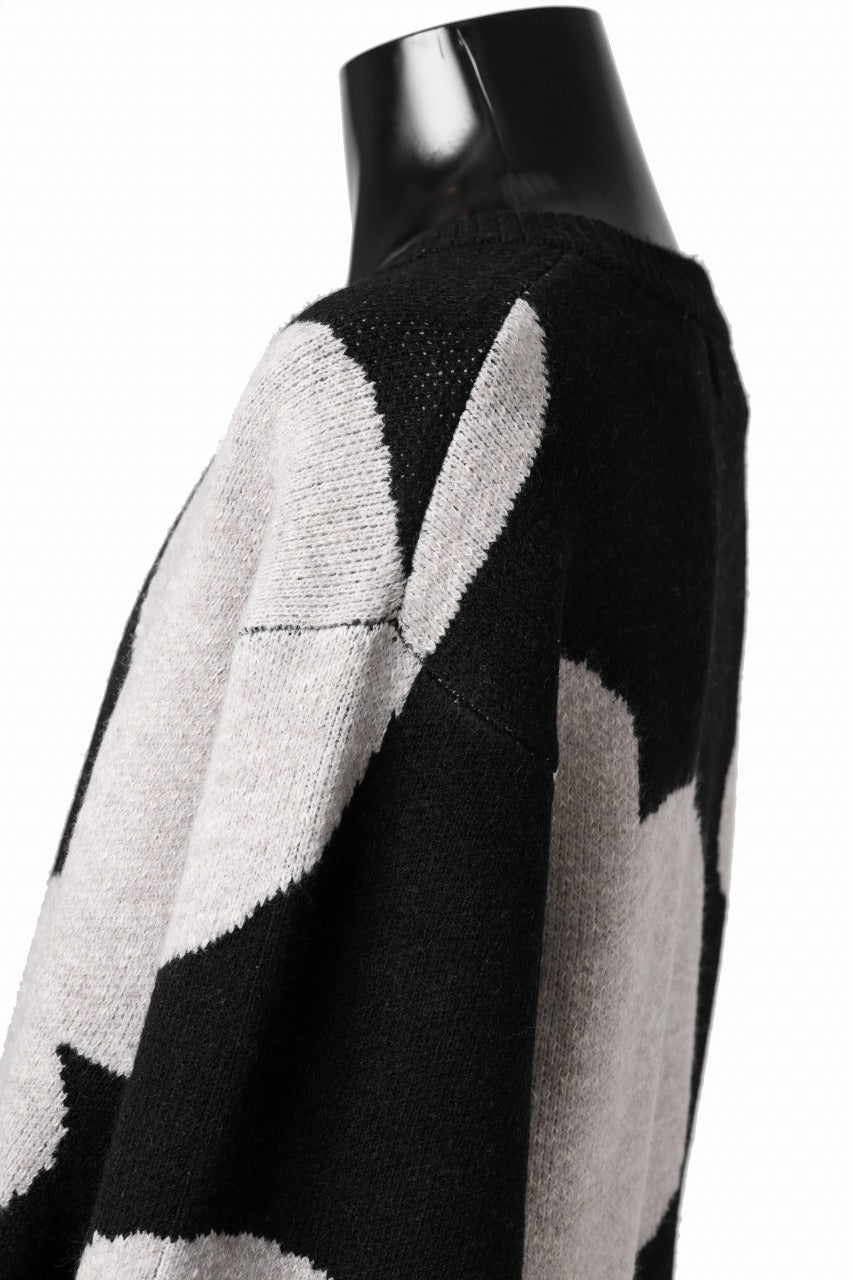 画像をギャラリービューアに読み込む, A.F ARTEFACT POLKA PATTERN KNIT TOPS (BLACK x BEIGE)