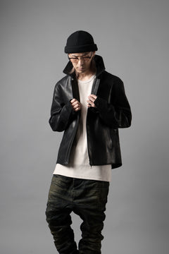 画像をギャラリービューアに読み込む, ierib EX-Collared Zip Jacket / Horse Nubuck Leather (BLACK)