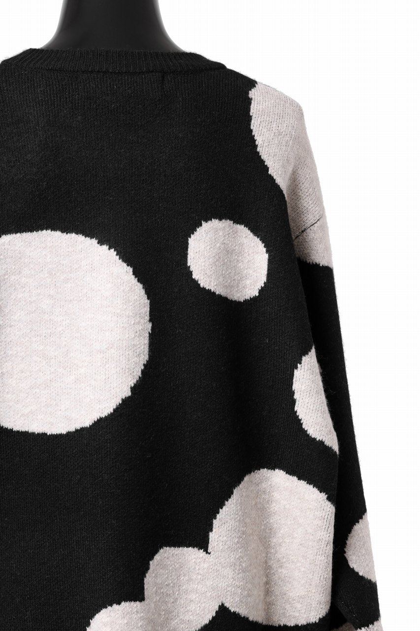画像をギャラリービューアに読み込む, A.F ARTEFACT POLKA PATTERN KNIT TOPS (BLACK x BEIGE)