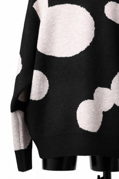 画像をギャラリービューアに読み込む, A.F ARTEFACT POLKA PATTERN KNIT TOPS (BLACK x BEIGE)