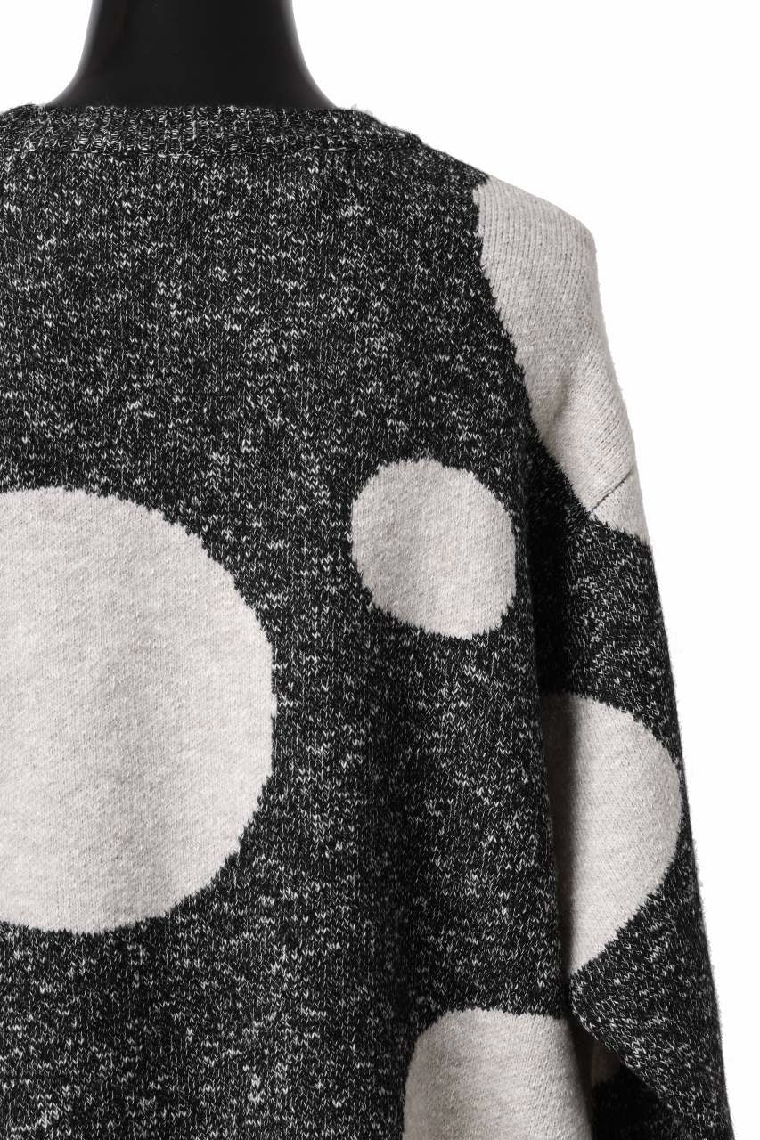 画像をギャラリービューアに読み込む, A.F ARTEFACT POLKA PATTERN KNIT TOPS (GREY x BEIGE)