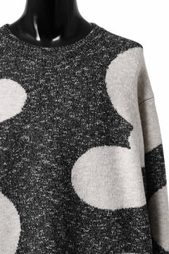 画像をギャラリービューアに読み込む, A.F ARTEFACT POLKA PATTERN KNIT TOPS (GREY x BEIGE)
