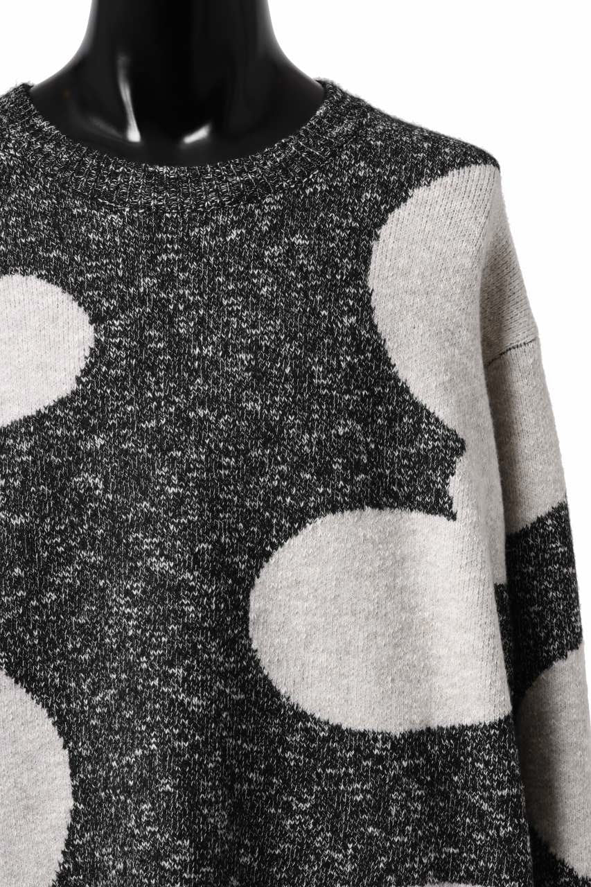 画像をギャラリービューアに読み込む, A.F ARTEFACT POLKA PATTERN KNIT TOPS (GREY x BEIGE)