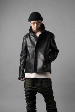 画像をギャラリービューアに読み込む, ierib EX-Collared Zip Jacket / Horse Nubuck Leather (BLACK)