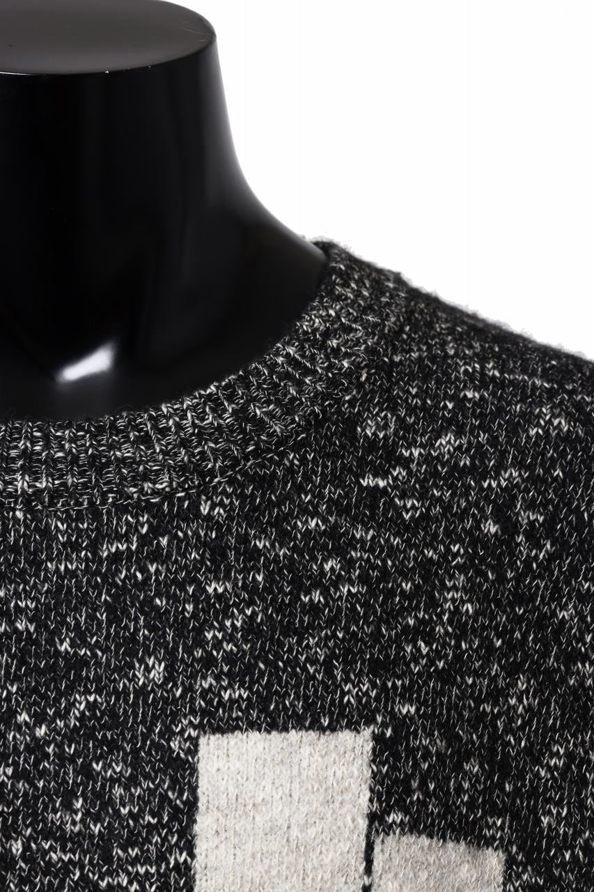 画像をギャラリービューアに読み込む, A.F ARTEFACT GEO PATTERN KNIT TOPS (GREY x BEIGE)