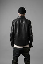 画像をギャラリービューアに読み込む, ierib EX-Collared Zip Jacket / Horse Nubuck Leather (BLACK)