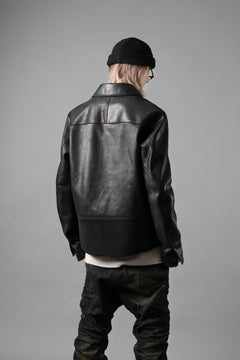 画像をギャラリービューアに読み込む, ierib EX-Collared Zip Jacket / Horse Nubuck Leather (BLACK)
