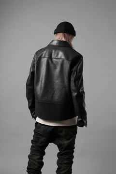 画像をギャラリービューアに読み込む, ierib EX-Collared Zip Jacket / Horse Nubuck Leather (BLACK)
