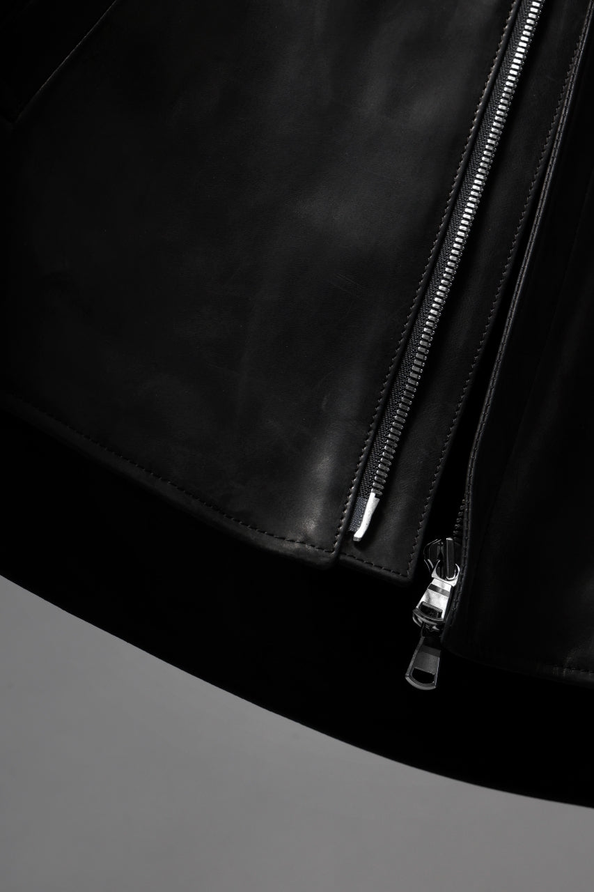 画像をギャラリービューアに読み込む, ierib EX-Collared Zip Jacket / Horse Nubuck Leather (BLACK)