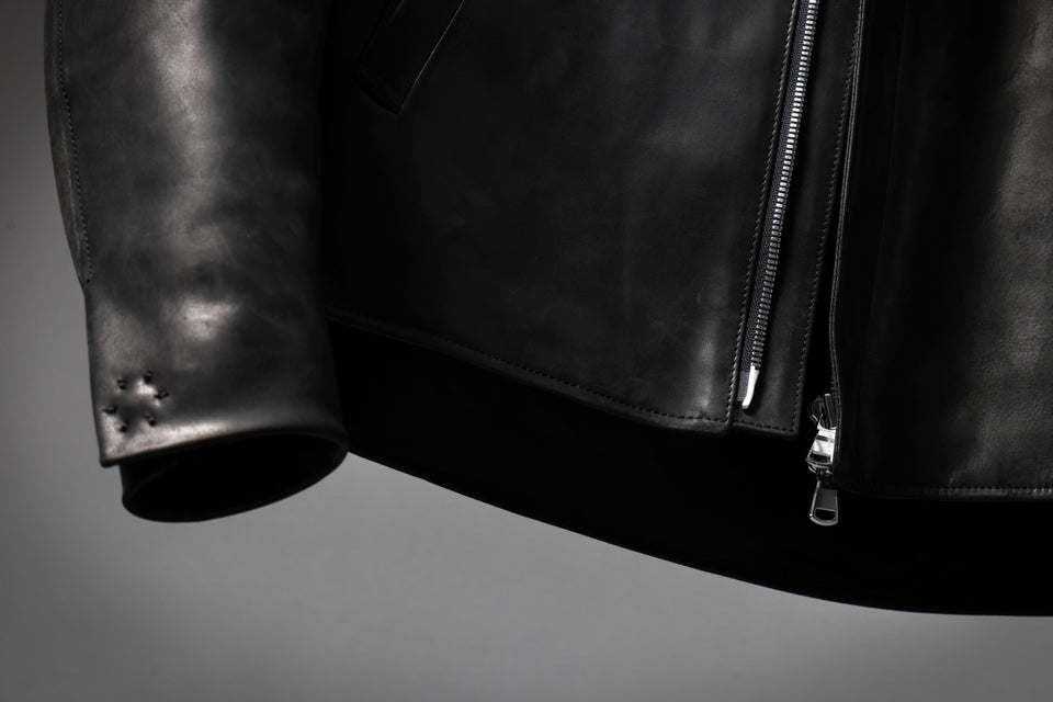 画像をギャラリービューアに読み込む, ierib EX-Collared Zip Jacket / Horse Nubuck Leather (BLACK)