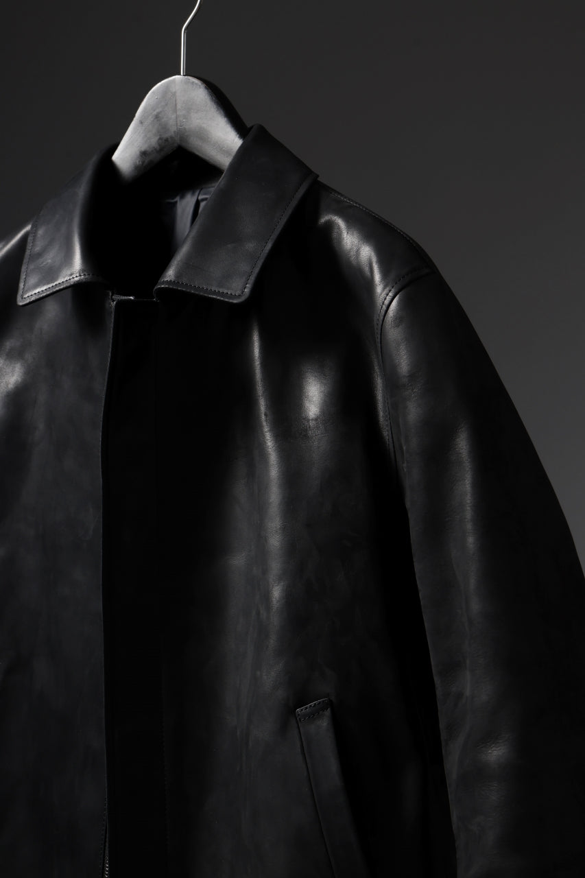 画像をギャラリービューアに読み込む, ierib EX-Collared Zip Jacket / Horse Nubuck Leather (BLACK)