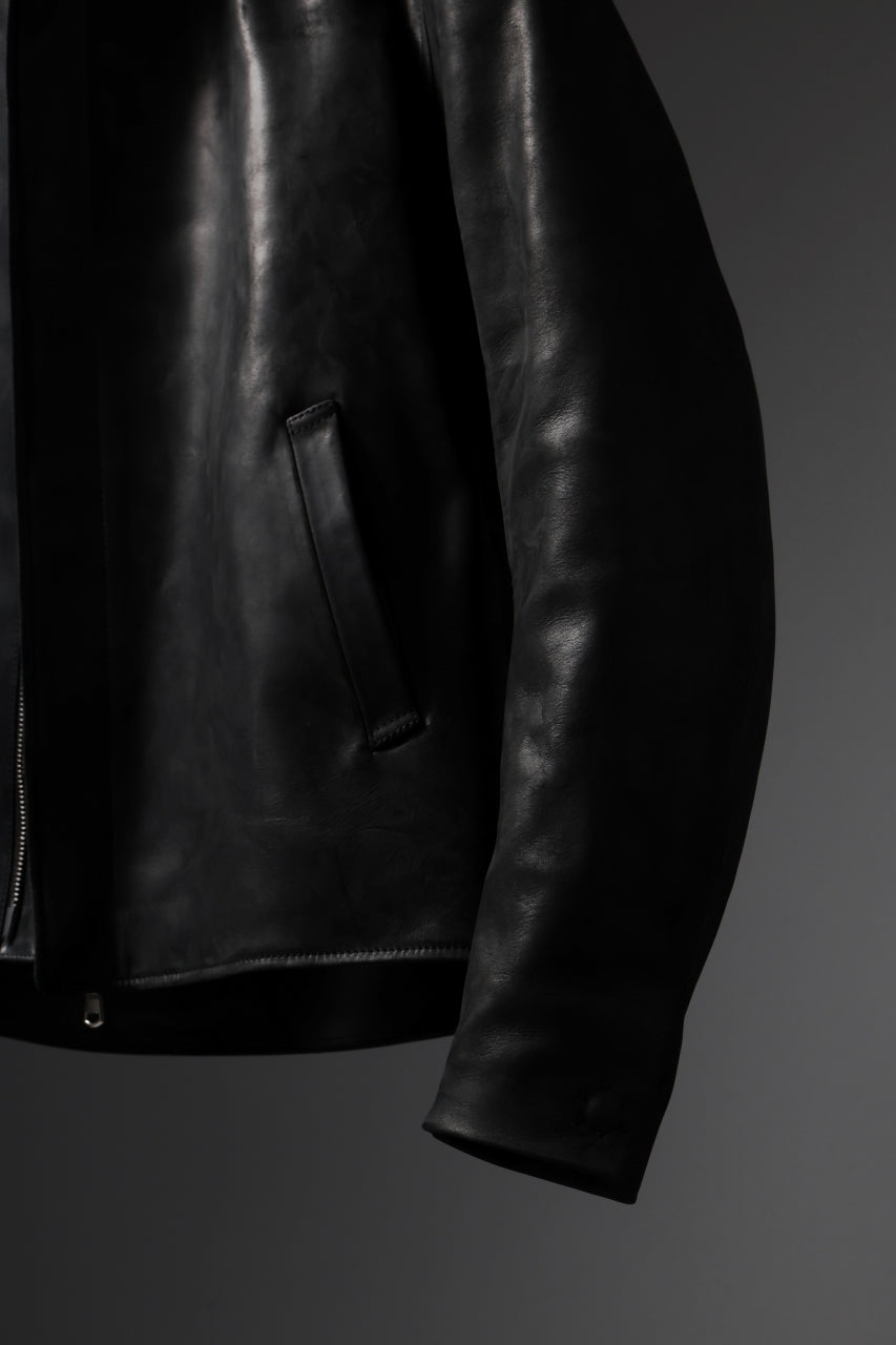 画像をギャラリービューアに読み込む, ierib EX-Collared Zip Jacket / Horse Nubuck Leather (BLACK)