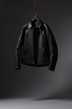画像をギャラリービューアに読み込む, ierib EX-Collared Zip Jacket / Horse Nubuck Leather (BLACK)