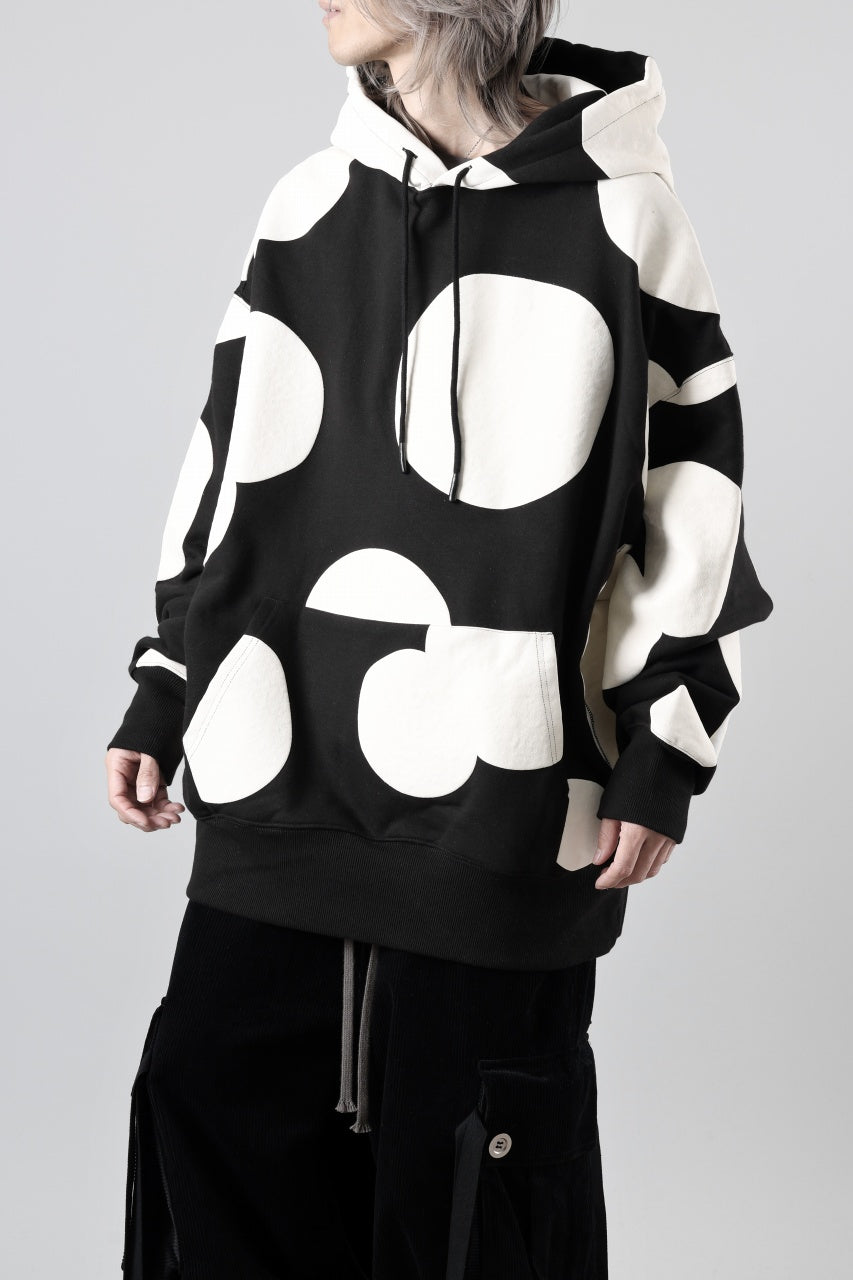 画像をギャラリービューアに読み込む, A.F ARTEFACT POLKA PATTERN SWEAT HOODIE (BLACK)