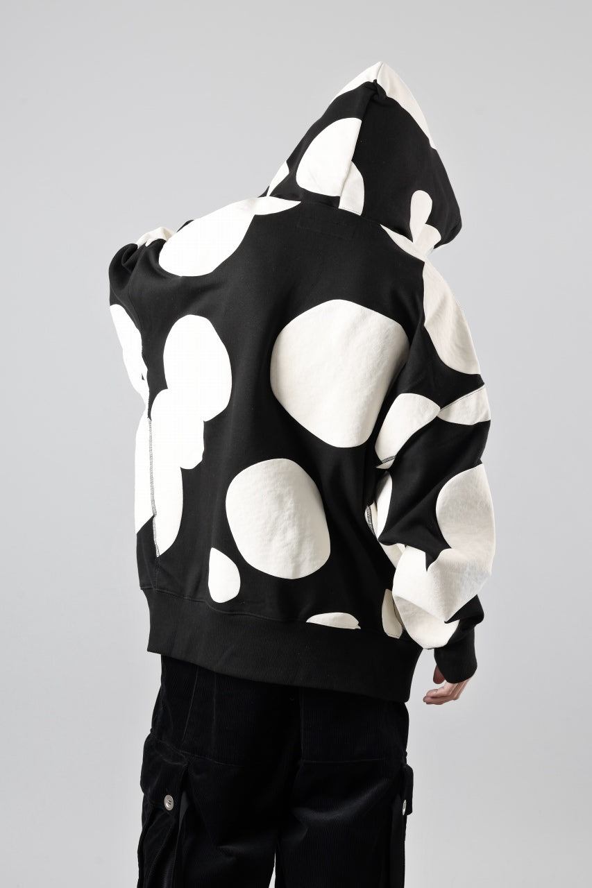 画像をギャラリービューアに読み込む, A.F ARTEFACT POLKA PATTERN SWEAT HOODIE (BLACK)
