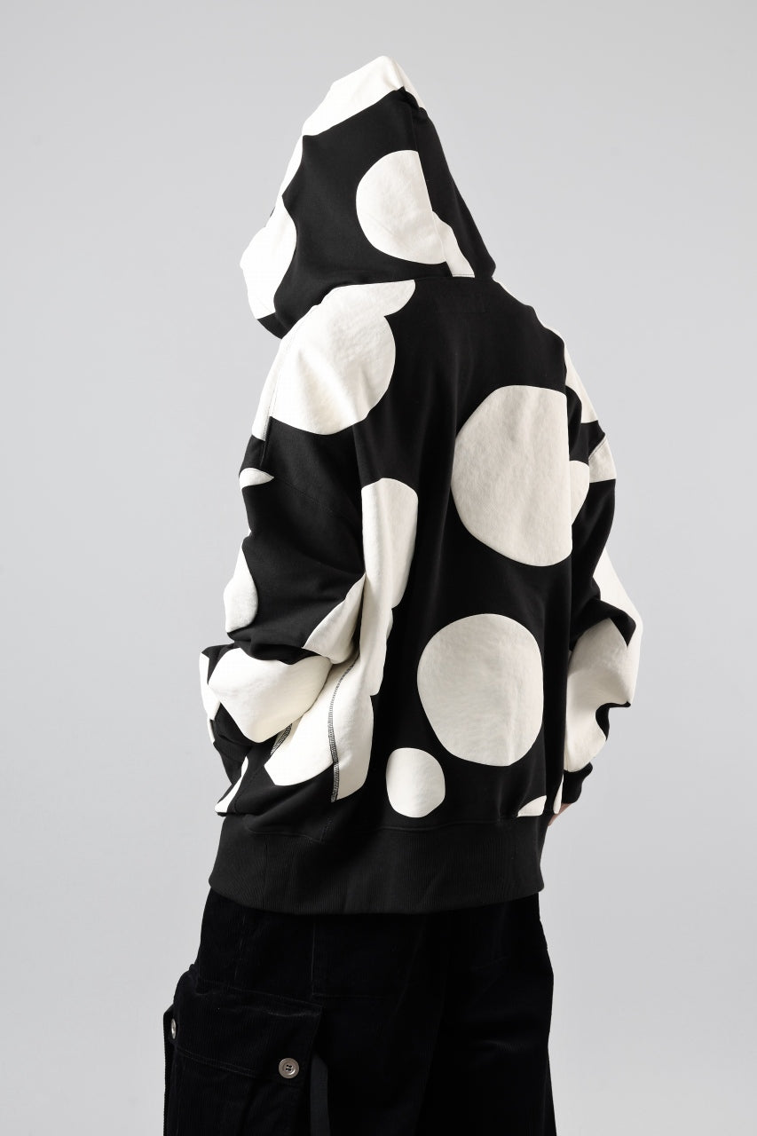 画像をギャラリービューアに読み込む, A.F ARTEFACT POLKA PATTERN SWEAT HOODIE (BLACK)