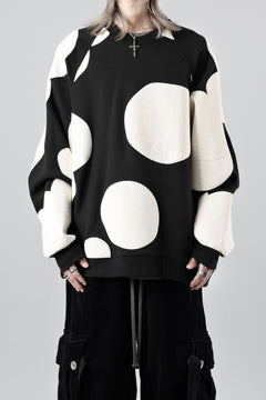 画像をギャラリービューアに読み込む, A.F ARTEFACT POLKA PATTERN SWEAT RAGLAN TOPS (BLACK)