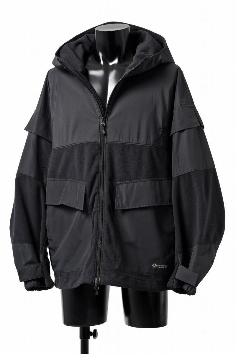 D-VEC x ALMOSTBLACK POLARTEC HOODIE JACKET / WINDSTOPPER BY GORE-TEX LABS 2L  (BLACK)の商品ページ | オールモストブラックの公式通販 - LOOM OSAKA