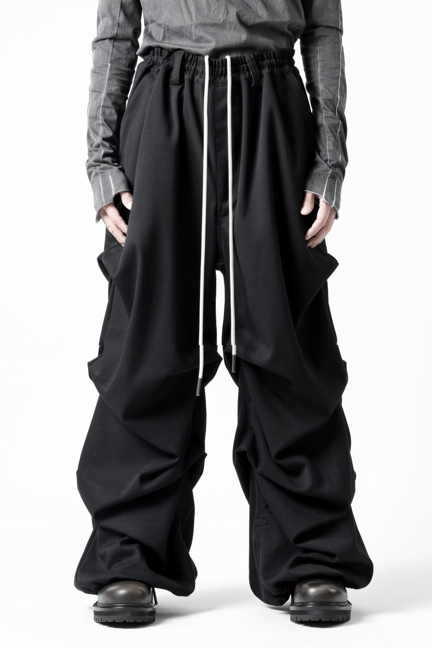 画像をギャラリービューアに読み込む, A.F ARTEFACT EXTREME WIDE BAGGY PANTS / SERGE TWILL (BLACK)