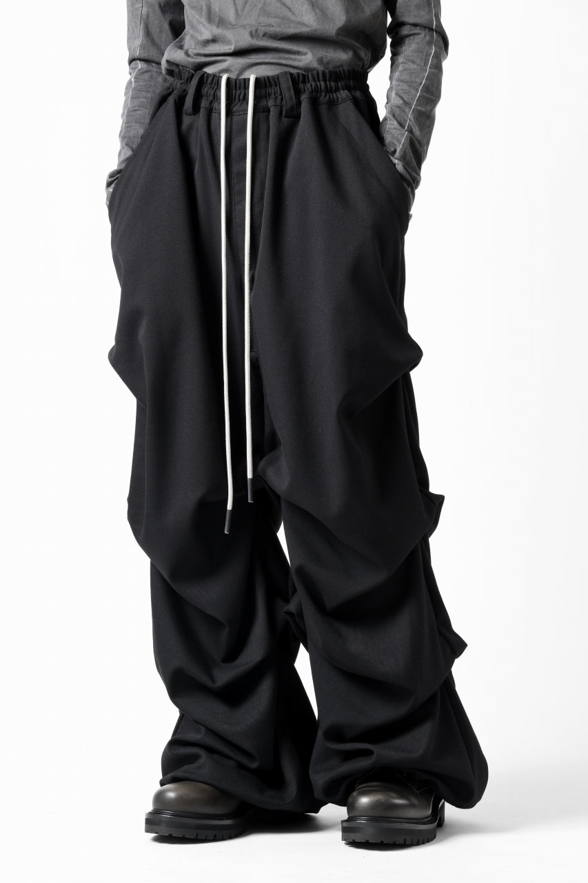 画像をギャラリービューアに読み込む, A.F ARTEFACT EXTREME WIDE BAGGY PANTS / SERGE TWILL (BLACK)