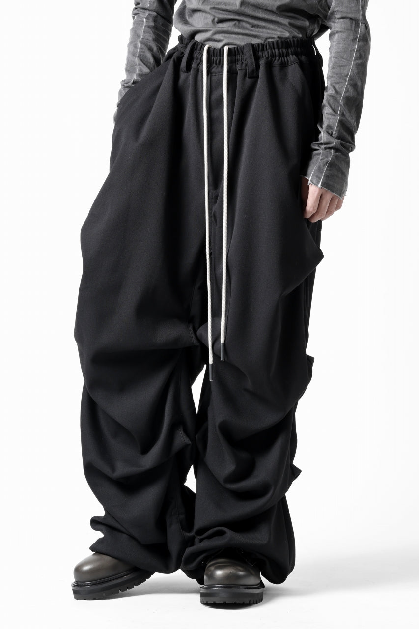 画像をギャラリービューアに読み込む, A.F ARTEFACT EXTREME WIDE BAGGY PANTS / SERGE TWILL (BLACK)