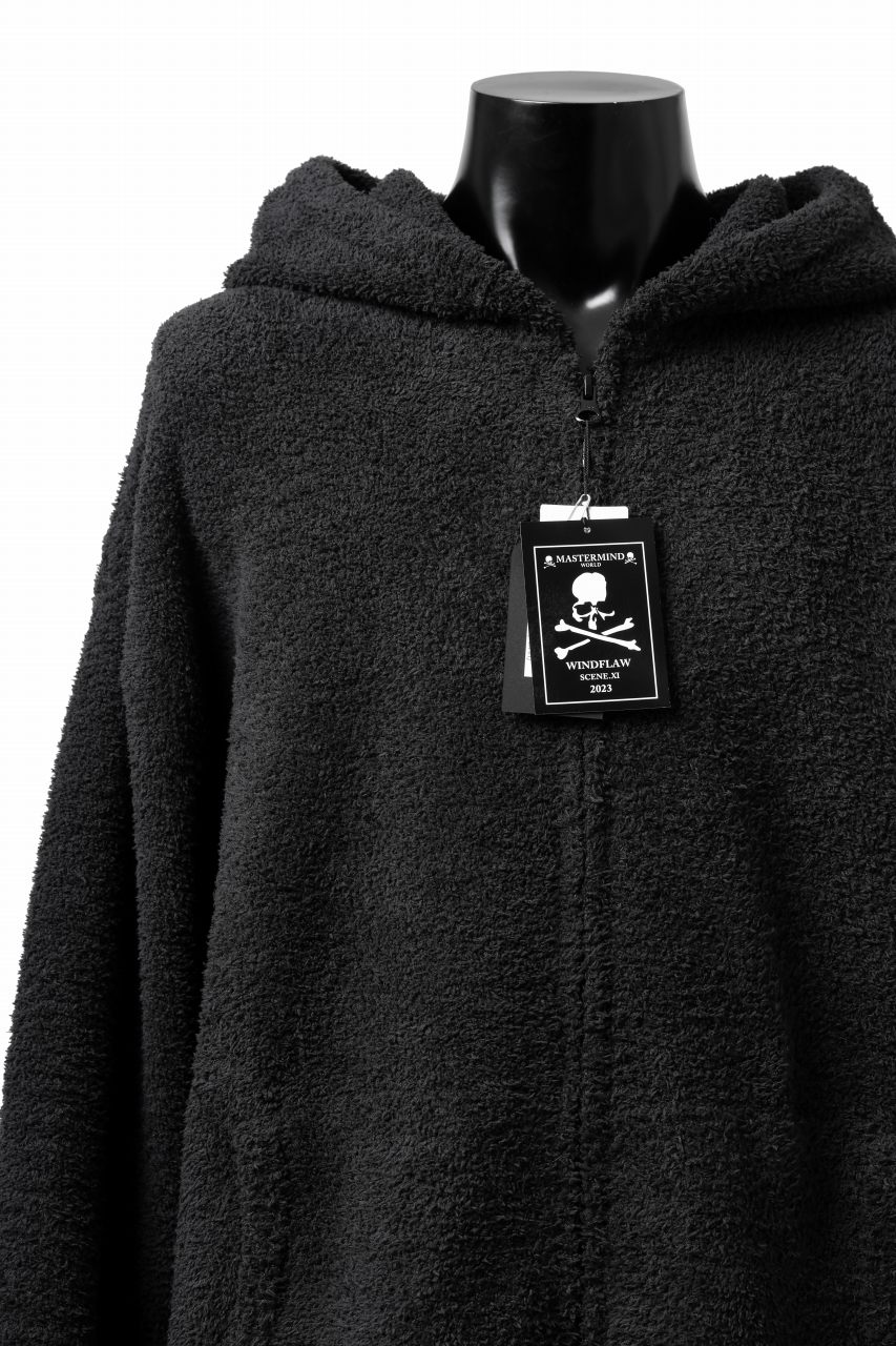 画像をギャラリービューアに読み込む, mastermind WORLD ZIP HOODIE PARKA / SOFTY BOA FLEECE (BLACK x CHARCOAL)