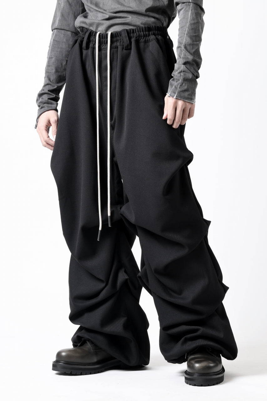 画像をギャラリービューアに読み込む, A.F ARTEFACT EXTREME WIDE BAGGY PANTS / SERGE TWILL (BLACK)
