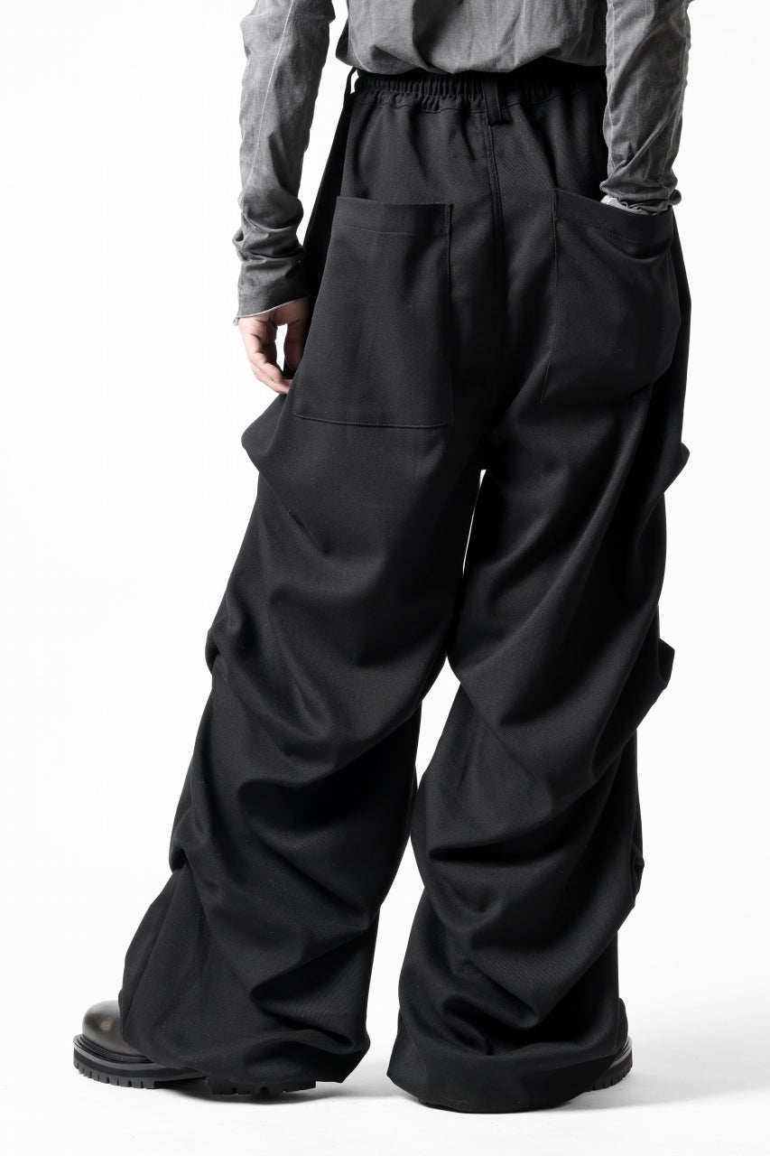 画像をギャラリービューアに読み込む, A.F ARTEFACT EXTREME WIDE BAGGY PANTS / SERGE TWILL (BLACK)