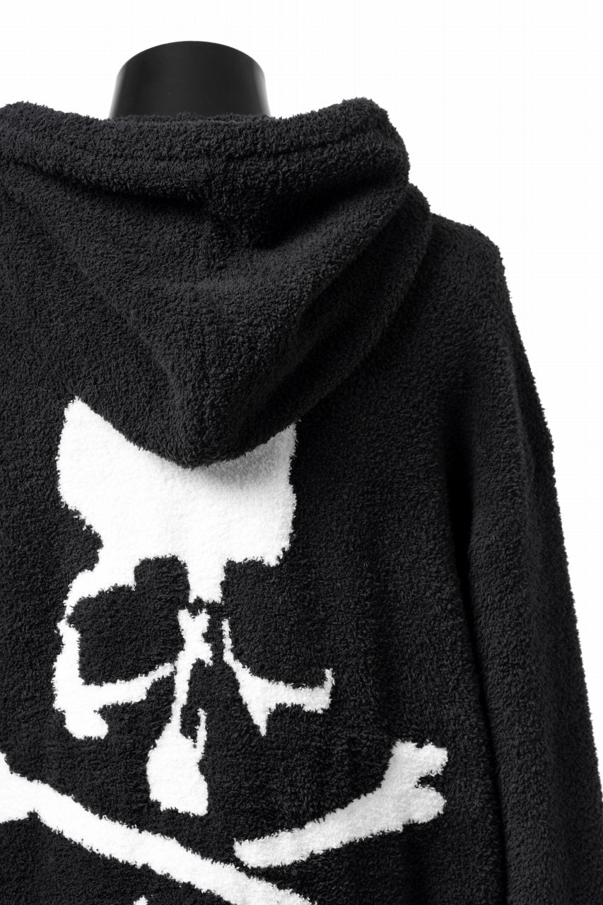 Load image into Gallery viewer, mastermind WORLD ZIP HOODIE PARKA / SOFTY BOA FLEECE (BLACK x WHITE)