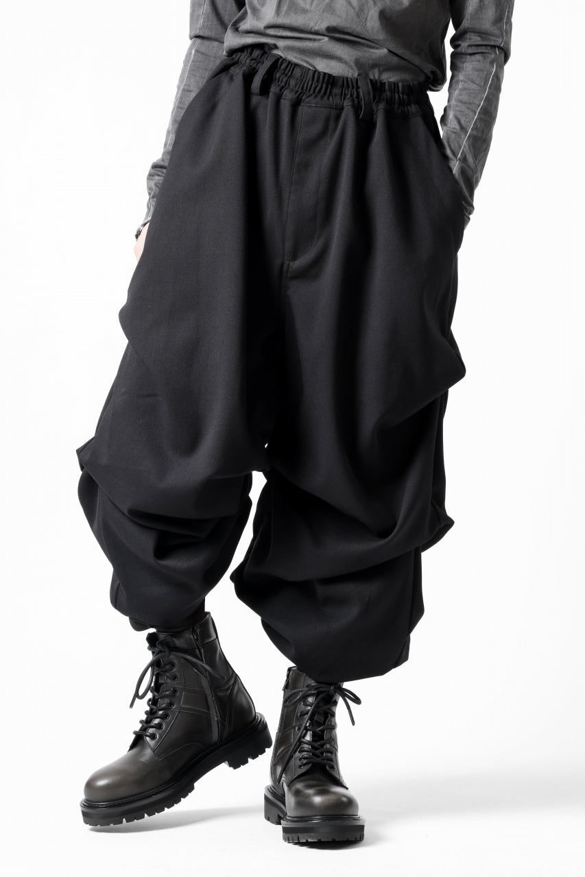 画像をギャラリービューアに読み込む, A.F ARTEFACT EXTREME WIDE BAGGY PANTS / SERGE TWILL (BLACK)