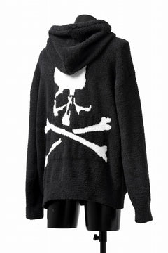 Load image into Gallery viewer, mastermind WORLD ZIP HOODIE PARKA / SOFTY BOA FLEECE (BLACK x WHITE)