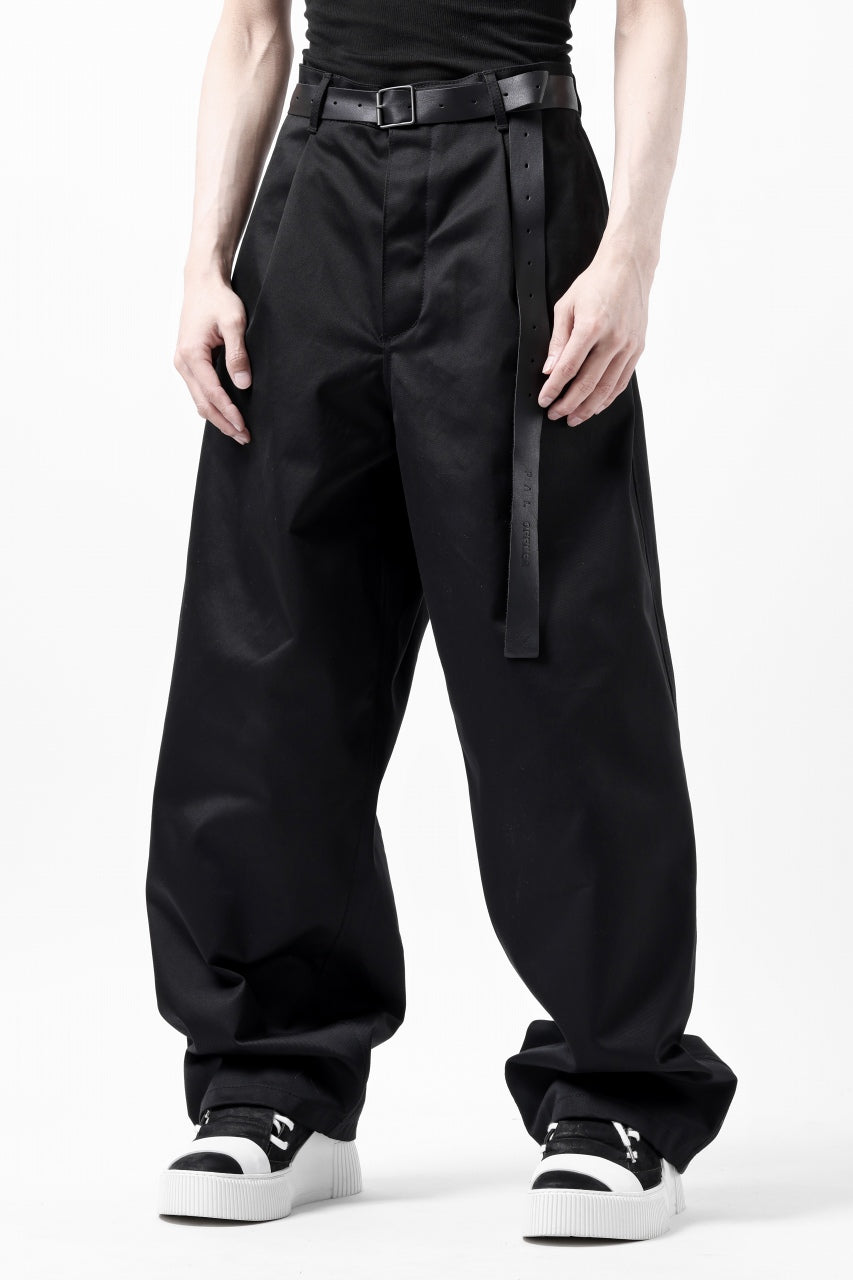 画像をギャラリービューアに読み込む, ISAMU KATAYAMA BACKLASH TUCK WIDE PANTS / HIGH DENSITY CHINO CLOTH (BLACK)