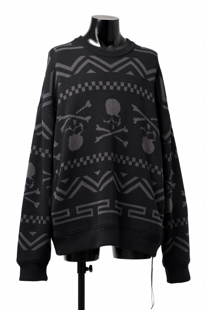 画像をギャラリービューアに読み込む, mastermind WORLD JACQUARD KNIT SWEATER / BOXY FIT (BLACK BASE)