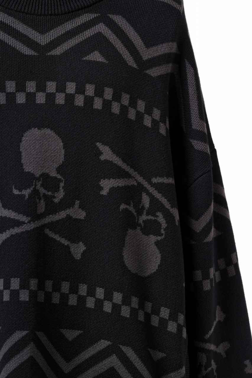 画像をギャラリービューアに読み込む, mastermind WORLD JACQUARD KNIT SWEATER / BOXY FIT (BLACK BASE)