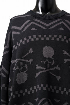 画像をギャラリービューアに読み込む, mastermind WORLD JACQUARD KNIT SWEATER / BOXY FIT (BLACK BASE)