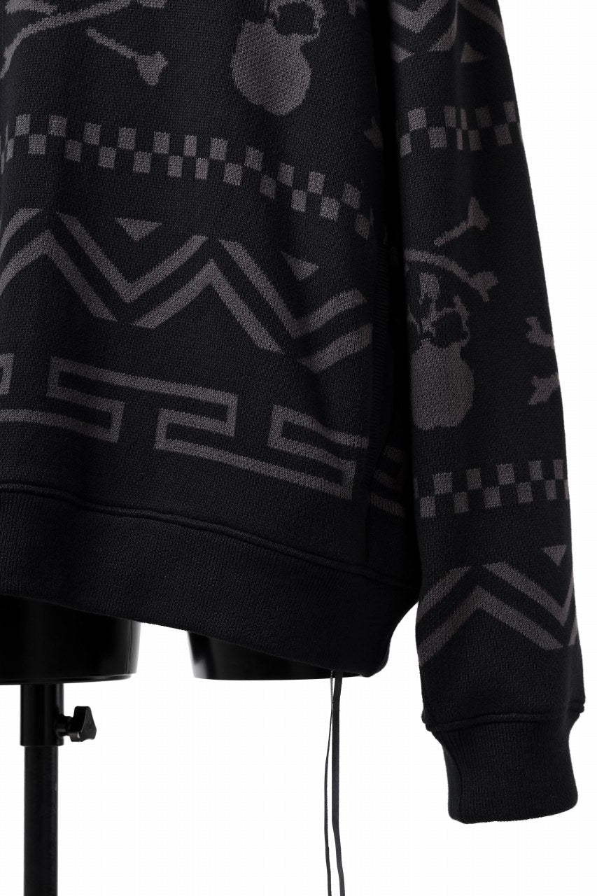 画像をギャラリービューアに読み込む, mastermind WORLD JACQUARD KNIT SWEATER / BOXY FIT (BLACK BASE)