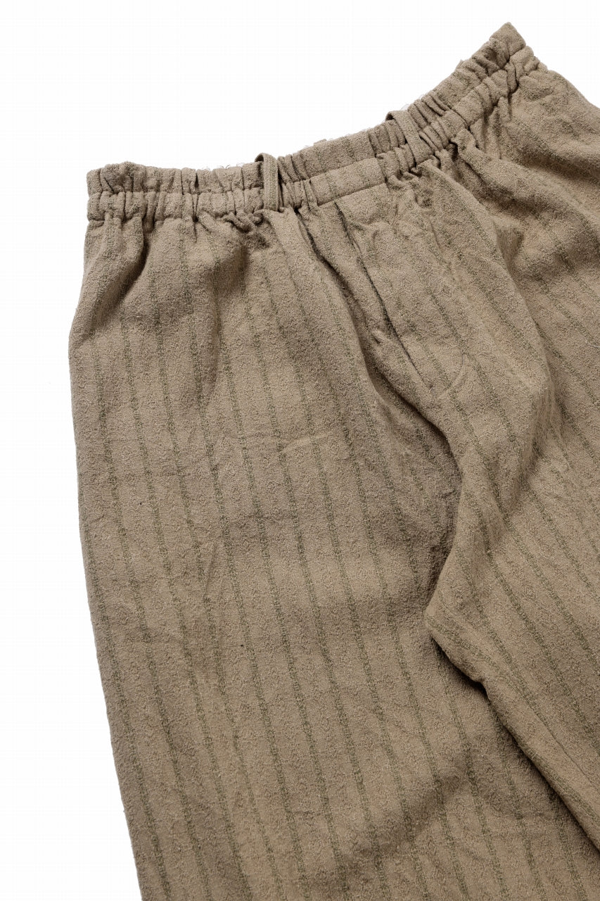 画像をギャラリービューアに読み込む, YUTA MATSUOKA circle pants / silk linen dobby stripe (camel)