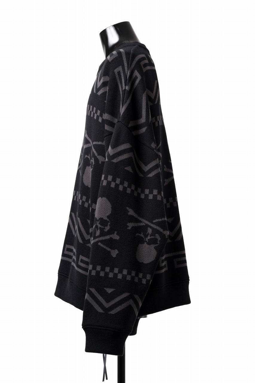 画像をギャラリービューアに読み込む, mastermind WORLD JACQUARD KNIT SWEATER / BOXY FIT (BLACK BASE)