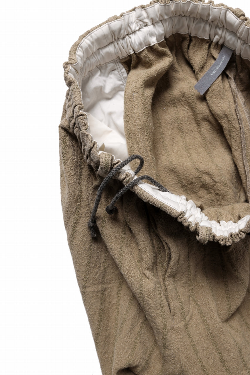 画像をギャラリービューアに読み込む, YUTA MATSUOKA circle pants / silk linen dobby stripe (camel)